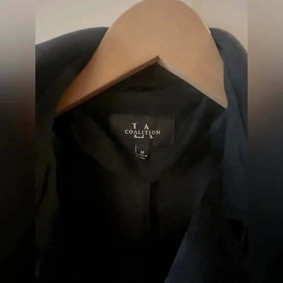 NWOT COALITION LA Jenny Suede Black Trench Coat 🧥 Vegan - Picture 7 of 13